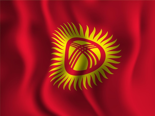 Flaga Kirgistanu falisty styl na dzień niepodległości