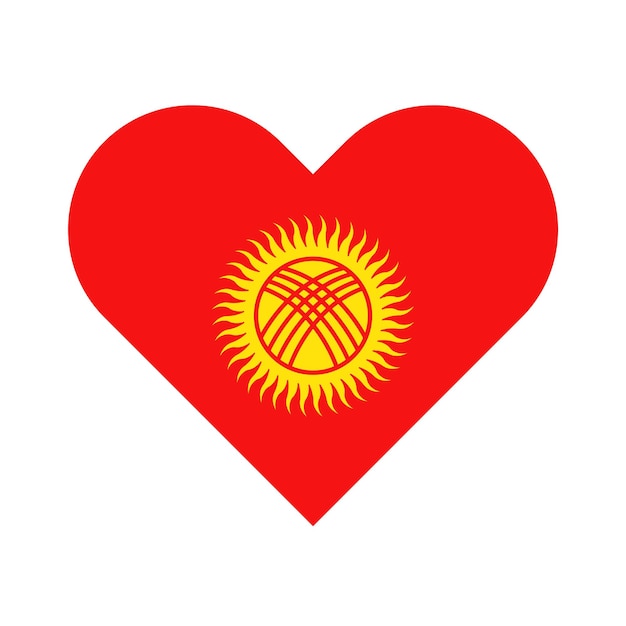Flaga Kirgistanu Serce