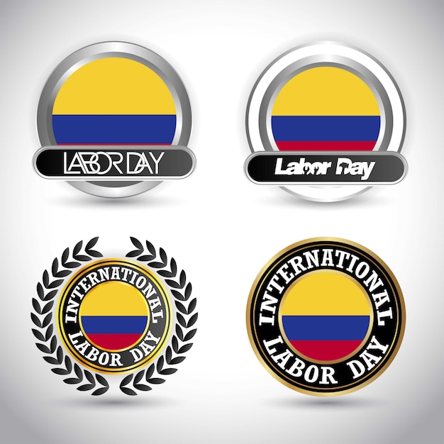 Plik wektorowy flaga kolumbii z wektora projektu dzień pracy