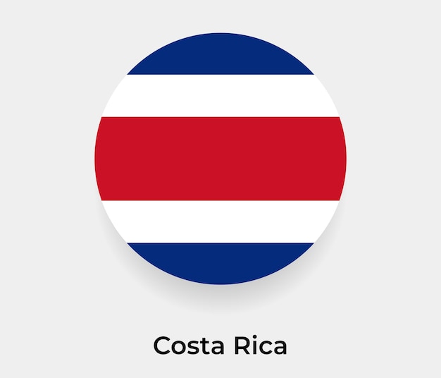 Flaga Kostaryki Bańka Okrąg Okrągły Kształt Ikona Ilustracja Wektorowa