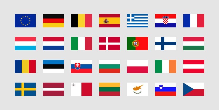 Wektor flaga krajów unii europejskiej bundle