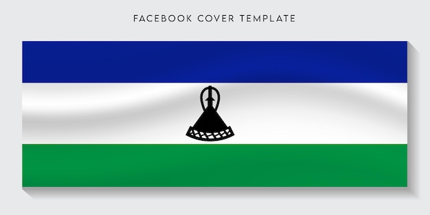 Flaga kraju Lesotho na facebooku w tle