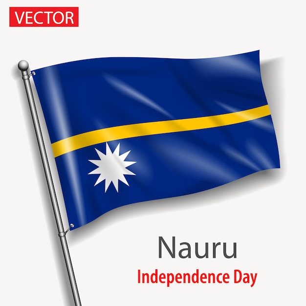 Flaga kraju Nauru dzień niepodległości wektorowy flagi w Australii Kraje Oceanii