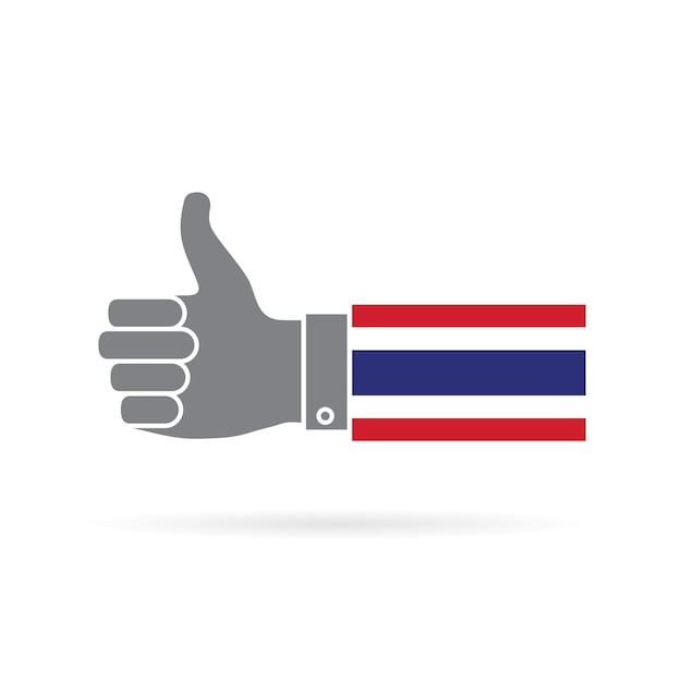Flaga Kraju Tajlandii Kciuki W Górę Ikona Wektor