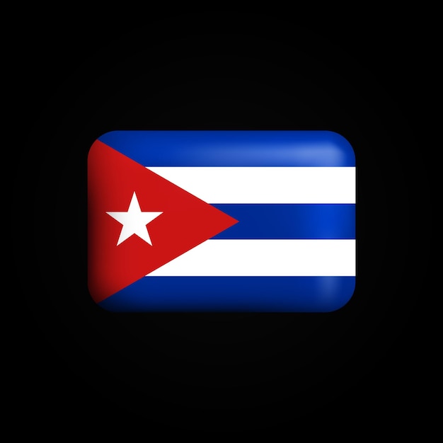 Plik wektorowy flaga kuby 3d ikona flaga narodowa kuby