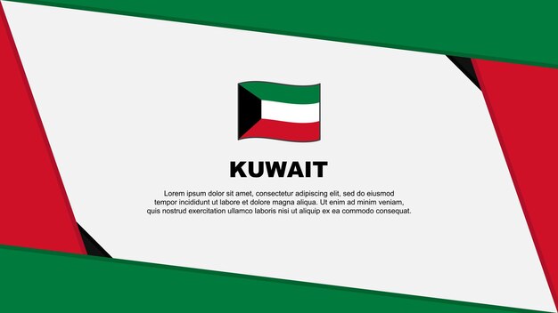 Flaga Kuwejtu Abstrakcyjne Tło Szablon Projektu Kuwejt Dzień Niepodległości Banner Cartoon Ilustracja Wektorowa Kuwejt Cartoon