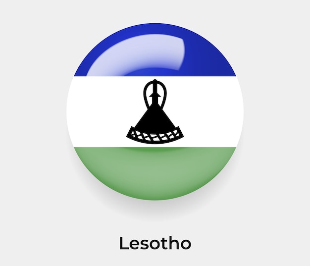 Flaga Lesotho błyszczący bańka ikona ilustracja wektorowa