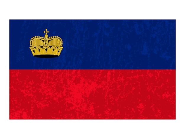 Flaga Liechtensteinu Grunge Oficjalne Kolory I Proporcje Ilustracja Wektorowa