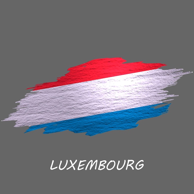 Flaga Luksemburga w stylu grunge Obrys pędzla w tle