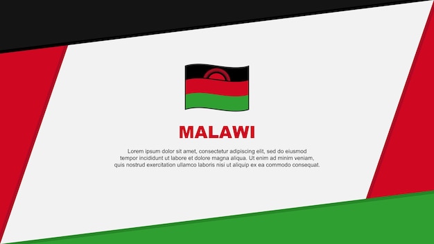 Flaga Malawi Abstrakcyjne Tło Szablonu Projektu Baner Dzień Niepodległości Malawi Ilustracja Wektora Kreskówki Baner Malawi