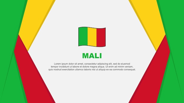 Flaga Mali Abstrakcyjne Tło Szablon Projektu Mali Dzień Niepodległości Transparent Ilustracja Kreskówka Wektor Mali Tło