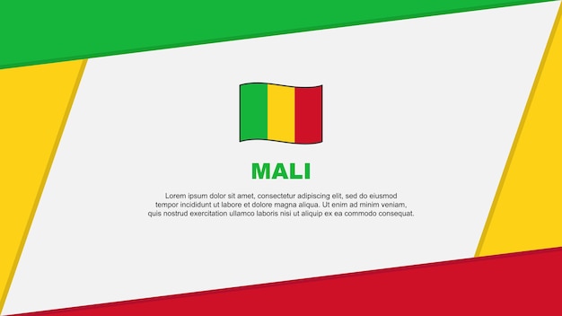 Flaga Mali Streszczenie Tło Szablon Projektu Mali Dzień Niepodległości Banner Cartoon Vector Illustration Mali Banner