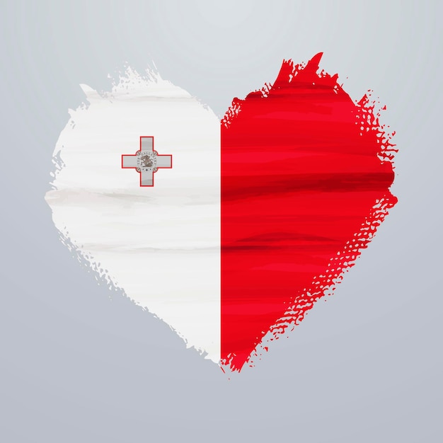 Flaga Malty w kształcie serca