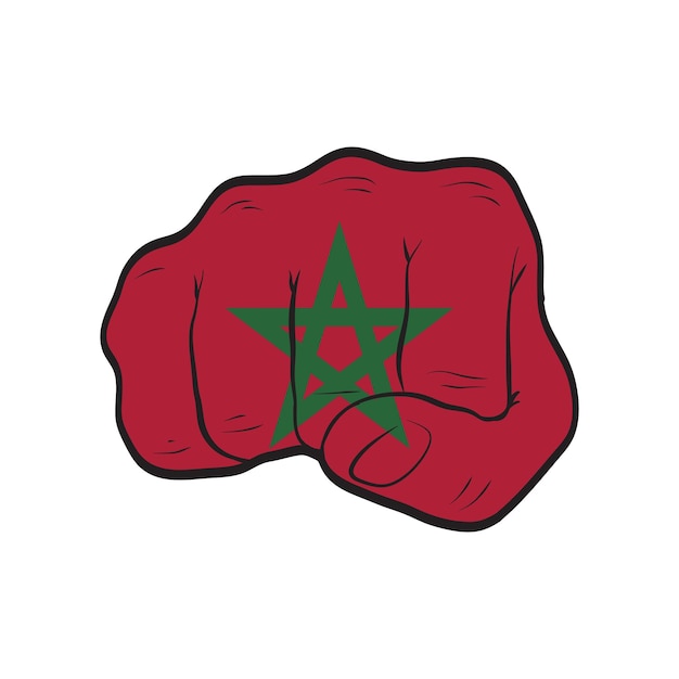 Flaga Maroka Na Zaciśniętej Pięści Koncepcja Siły Mocy Protestu
