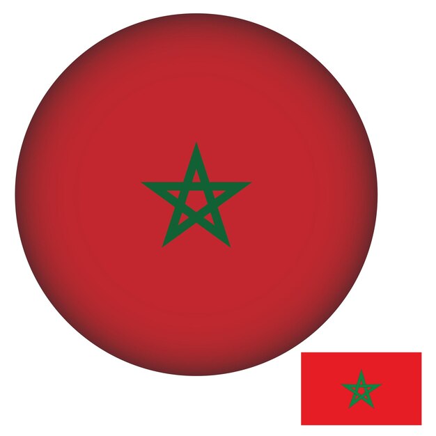 Plik wektorowy flaga maroka okrągły kształt