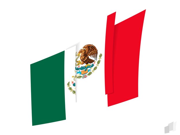 Flaga Meksyku W Abstrakcyjnym, Zgranym Wzorze Nowoczesny Design Flagi Meksyku