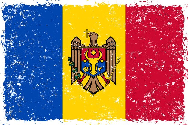 Flaga Mołdawii grunge przygnębiony styl