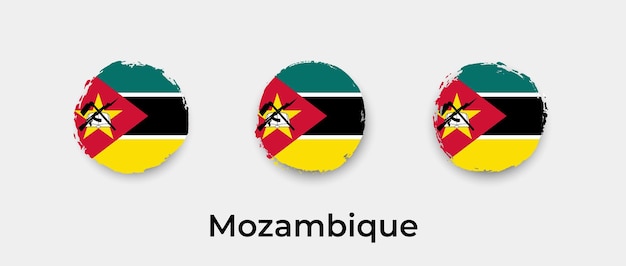 Flaga Mozambiku Grunge Pęcherzyki Ikona Ilustracja Wektorowa