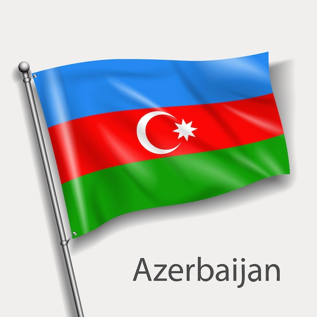 Flaga narodowa Azerbejdżanu w Europie