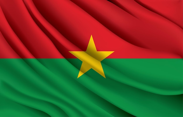 Plik wektorowy flaga narodowa burkina faso macha realistycznym ilustracji wektorowych