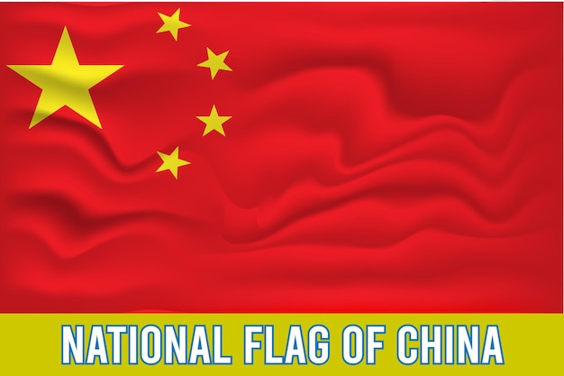 Flaga Narodowa Chiń Efekt 3d