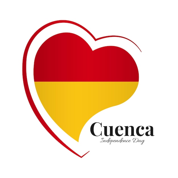 Flaga Narodowa Cuenca Day Independence W Kształcie Serca