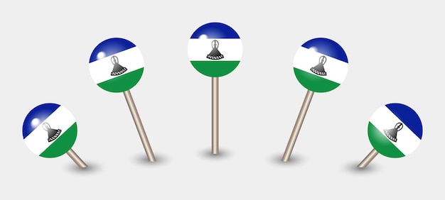 Flaga narodowa Lesotho mapa znacznika ikony pinezki ilustracja