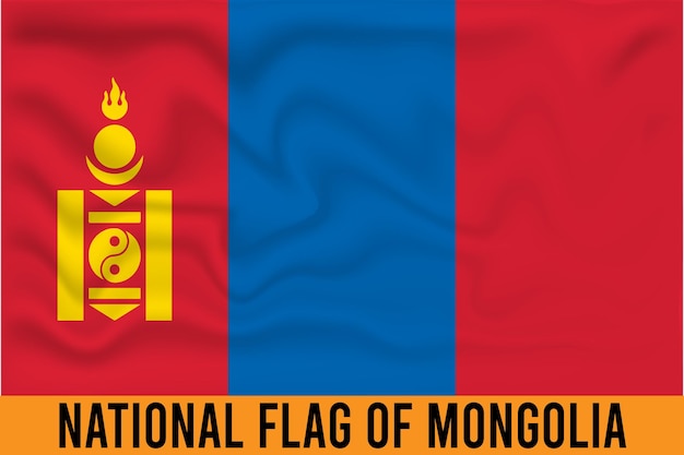 FLAGA NARODOWA MONGOLII EFEKT 3D