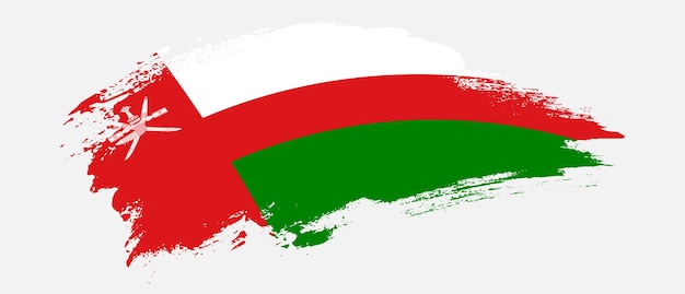 Flaga narodowa Omanu z efektem obrysu pędzla krzywa na białym tle