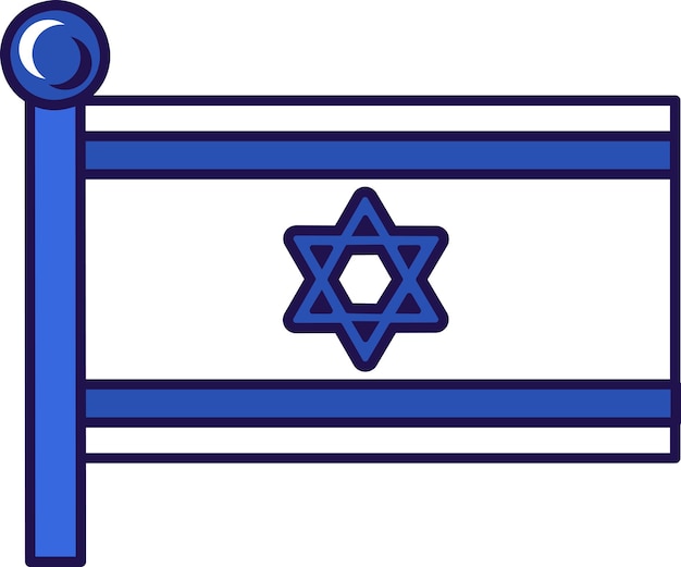 Flaga Narodowa Państwa Izrael Na Wektorze Masztu