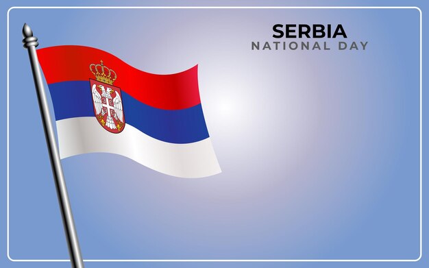 Flaga narodowa Serbii odizolowana na tle koloru gradientu