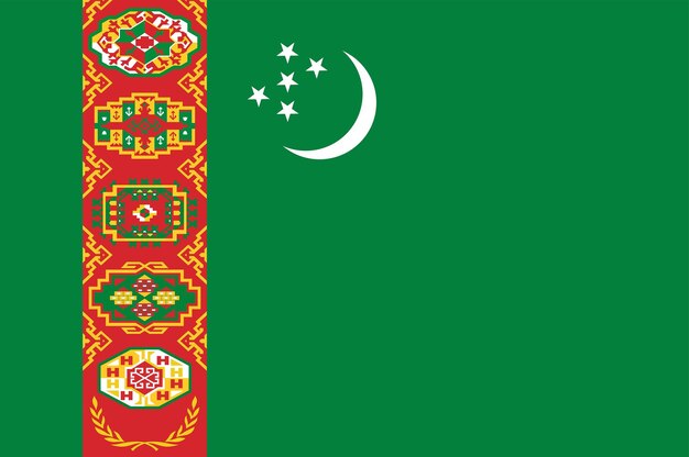 Plik wektorowy flaga narodowa turkmenistanu