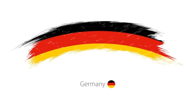 Flaga Niemiec W Pociągnięcia Pędzlem Zaokrąglone Grunge. Ilustracja Wektorowa.