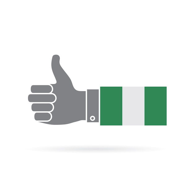 Flaga Nigerii kciuki w górę wektor ikona