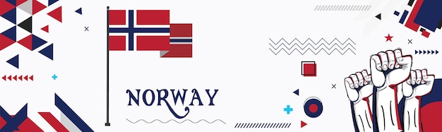 Plik wektorowy flaga norwegii dzień narodowy projekt transparentu ilustracja flaga tło