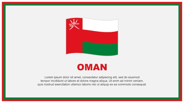 Flaga Omanu Abstract Background Design Template Banner Dnia Niepodległości Omanu Media Społeczne Ilustracja Wektorowa Banner Omanu
