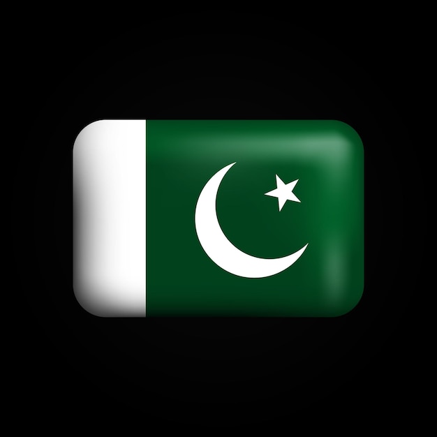 Plik wektorowy flaga pakistanu 3d ikona flaga narodowa pakistanu