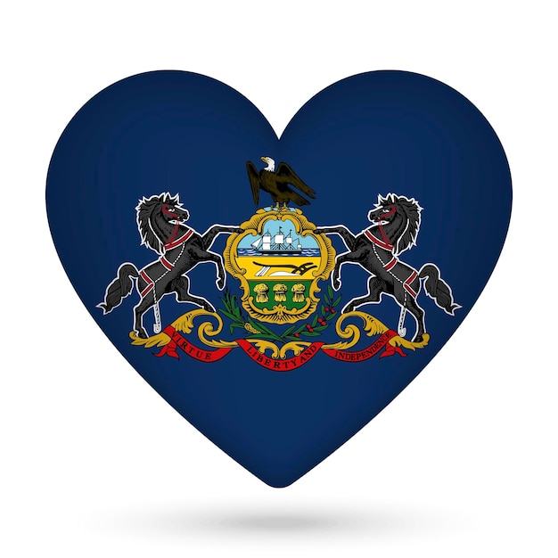 Plik wektorowy flaga pensylwanii w kształcie serca ilustracji wektorowych