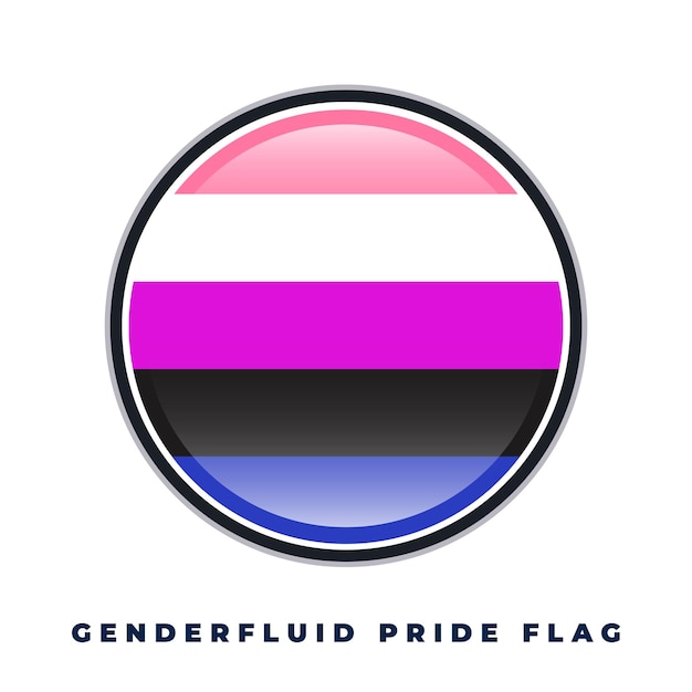 Flaga płciowa okrągła ikona okrągły wektor koncepcja praw LGBT