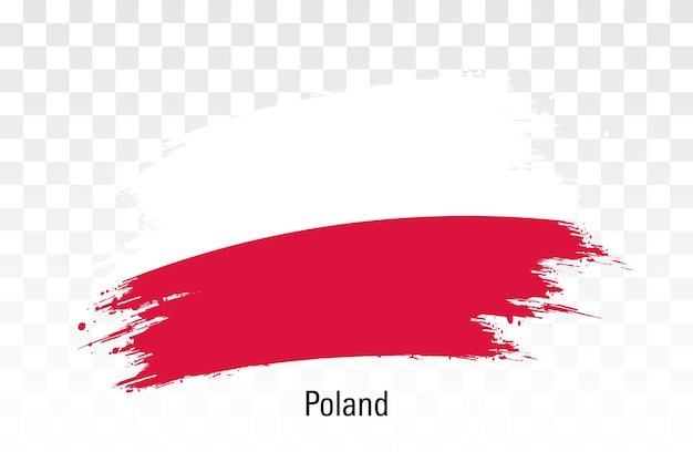 Flaga Polski Grunge sztuka pędzla flaga Polski izolowana na białej ilustracji wektorowej