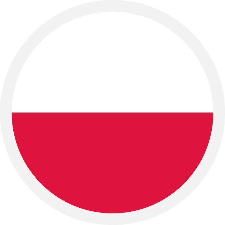Wektor flaga polski okrąg płaska ikona na przezroczystym tle ikona dla aplikacji mobilnych ui i projektowania stron internetowych