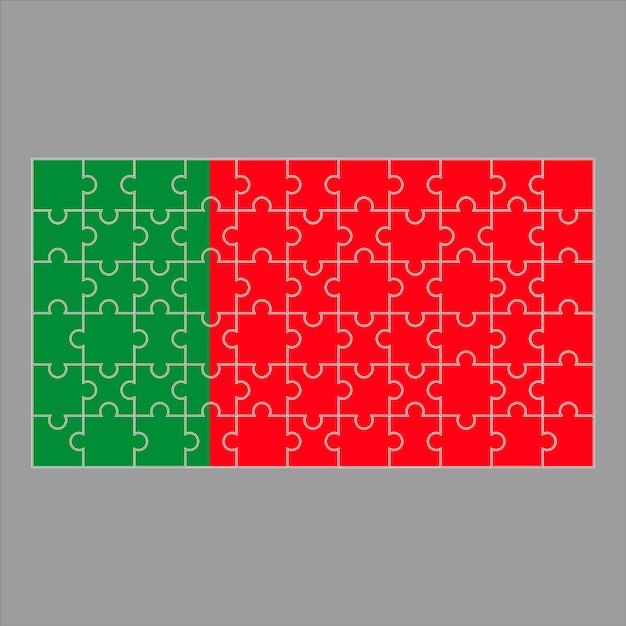 Flaga Portugalii układanki na szarym tle