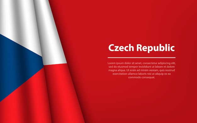 Flaga Republiki Czeskiej z tłem copyspace