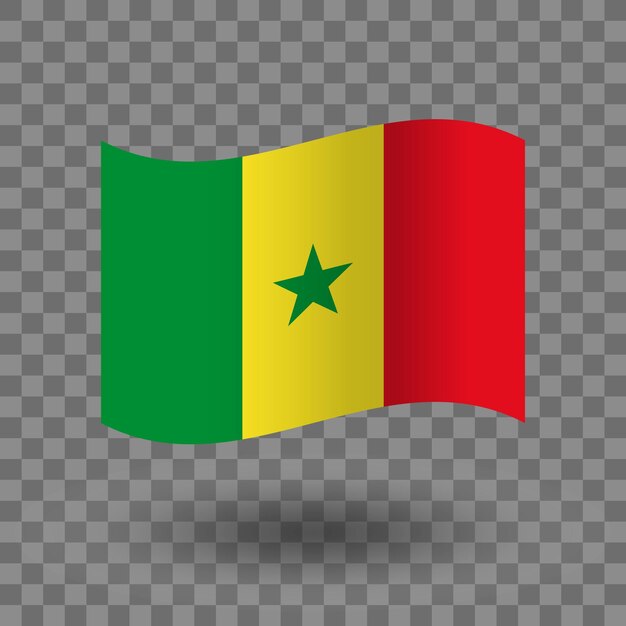 Flaga Senegalu wektor flaga Senegal falista odizolowana