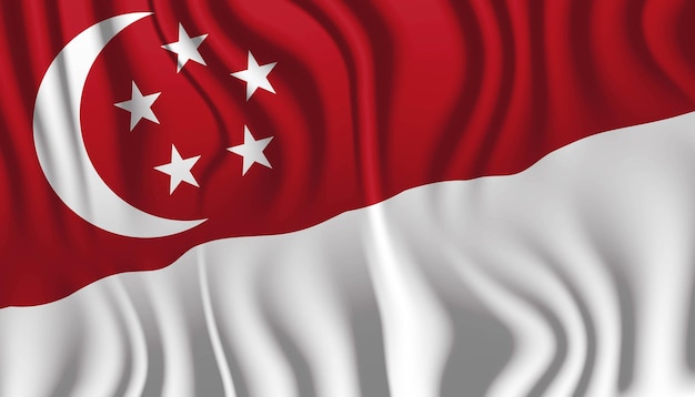 flaga singapurska na Dzień Narodowy lub Dzień Niepodległości Singapuru