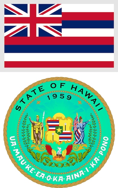 Plik wektorowy flaga stanu usa hawaje i wzór herbu