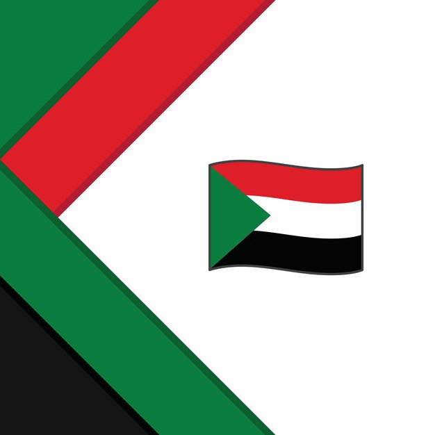 Flaga Sudanu Abstrakcyjne Tło Szablon Projektu Baner Dzień Niepodległości Sudanu Social Media Post Sudan