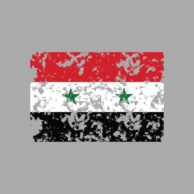 Plik wektorowy flaga syrii czerwony biały czarny z gwiazdami w trudnej sytuacji
