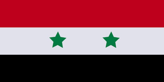Plik wektorowy flaga syrii z czerwonym białym i blck trzy kolory i gwiazda realistyczny symbol ilustracji wektorowych narodowy dzień niepodległości szczęśliwa syryjska republika arabska z bliska syryjska flaga narodowa transparent tło