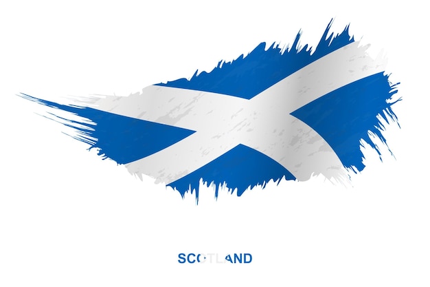 Flaga Szkocji w stylu grunge z efektem macha, flaga obrysu pędzla wektor grunge.